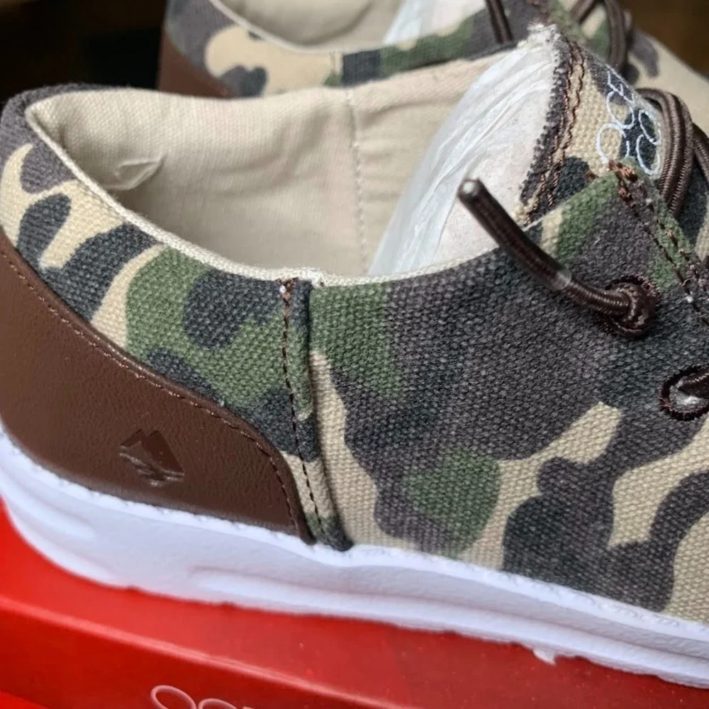 Ocean + Coast Oliver Boat Shoes Youth 3 Camo New Canvas‎ Slip On CK2274